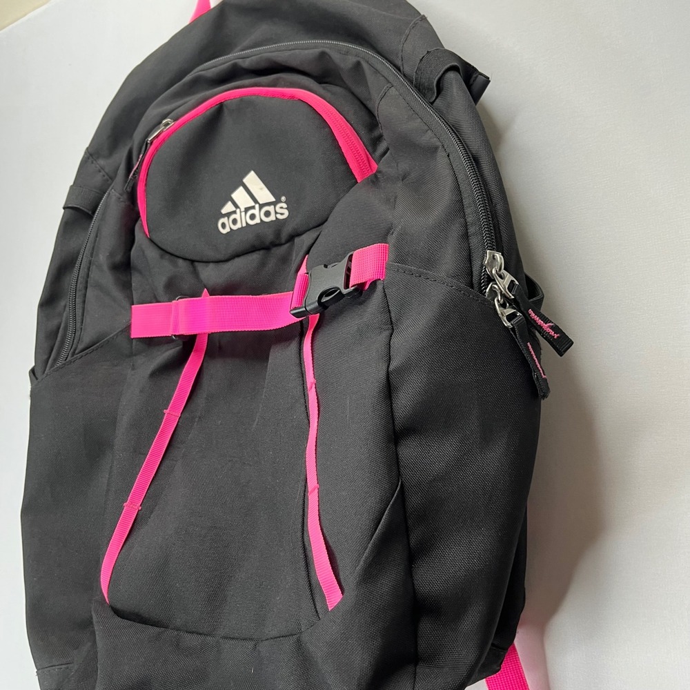 Adidas Backpack BTE00262G Black Pink Large School Gym Travel Laptop Bag Unisex - Picture 7 of 9